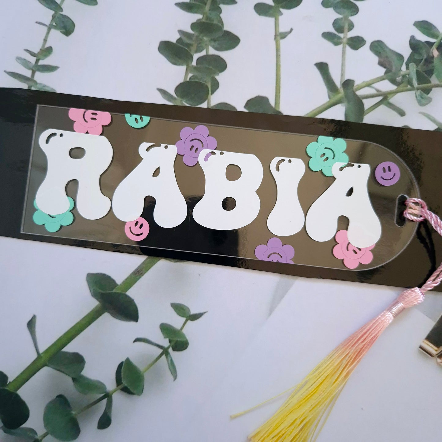 Custom Vinyl Name Book Mark - Pastels