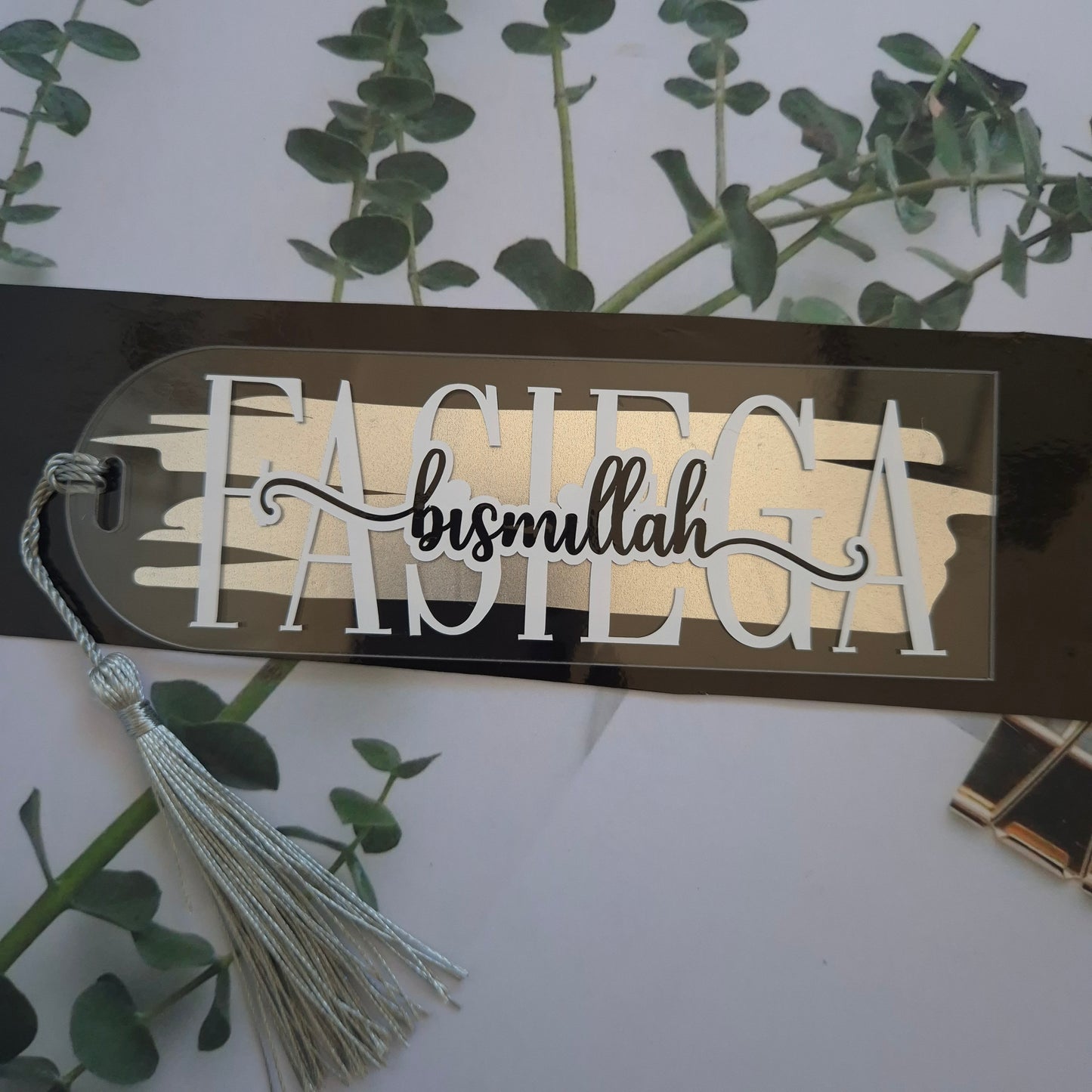 Reiigious Vinyl Name Book Mark